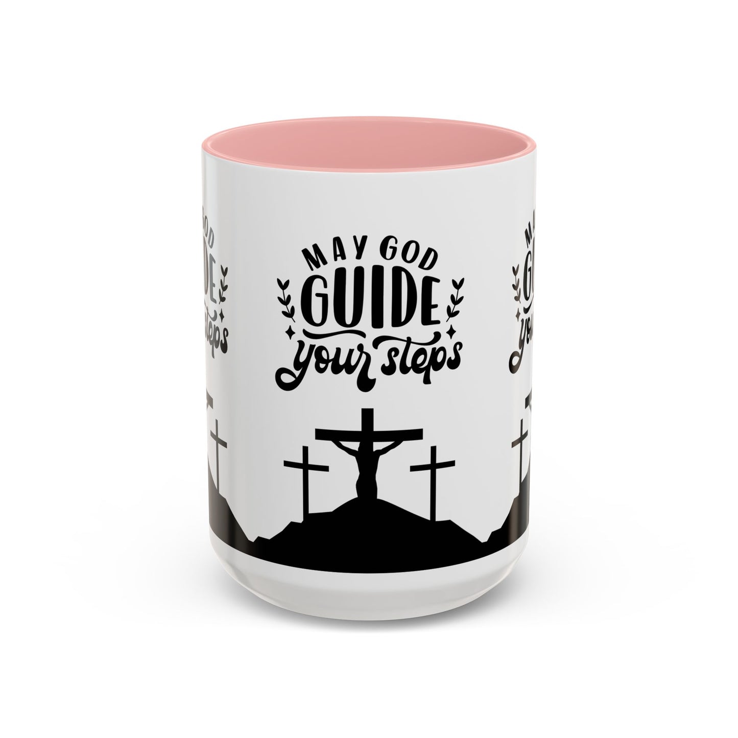 Inspirational Accent Coffee Mug - "May God Guide Your Steps" - Perfect for Faith & Hope