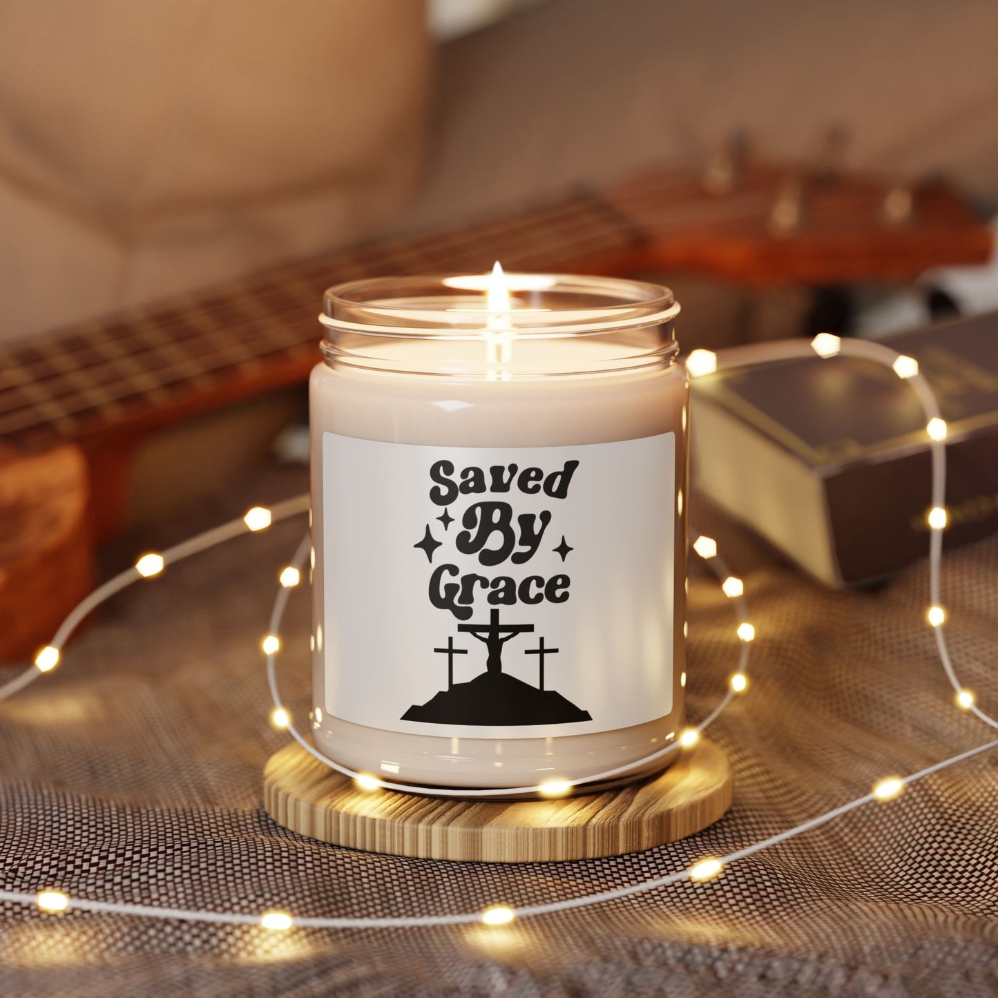 Saved By Grace Scented Soy Candle - 9oz Inspirational Candle for Faith and Encouragement