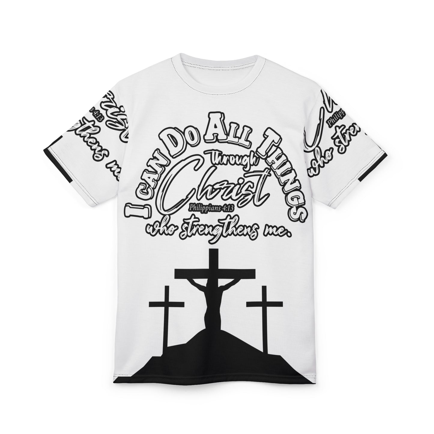 Christian Faith Unisex Cut & Sew Tee - "I Can Do All Things Through Christ" Design