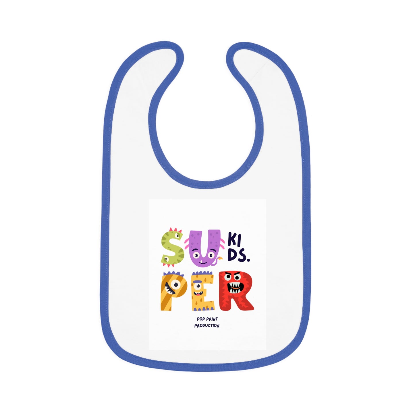 Super Kids Contrast Trim Baby Bib - Fun & Playful Design for Messy Meals