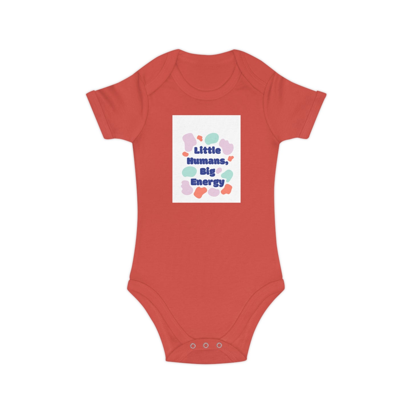 Cute Combed Cotton Baby Bodysuit - 'Little Humans, Big Energy' - Fun & Colorful Outfit for Infants