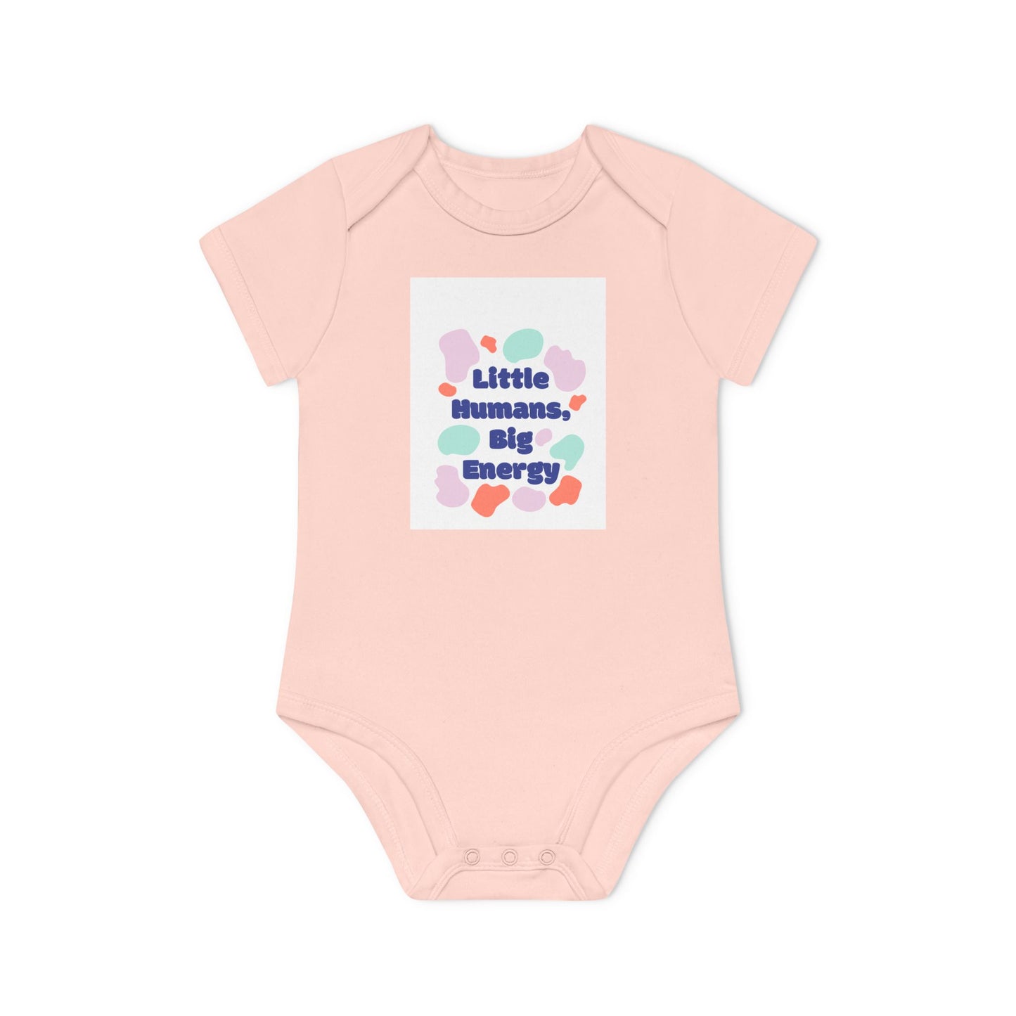 Funny Baby Bodysuit - "Little Humans, Big Energy" - Organic Cotton Short Sleeve