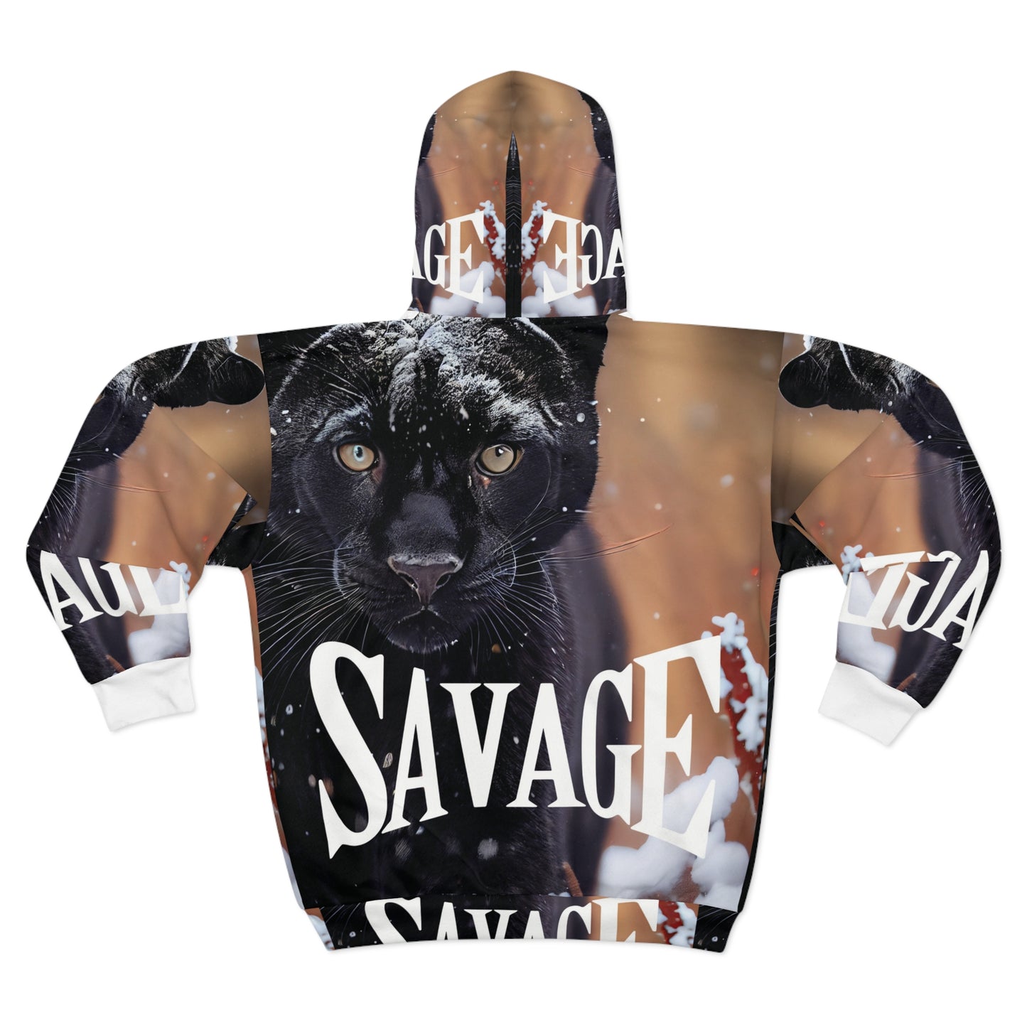 Savage Panther Unisex Zip Hoodie - Bold Animal Graphic Streetwear