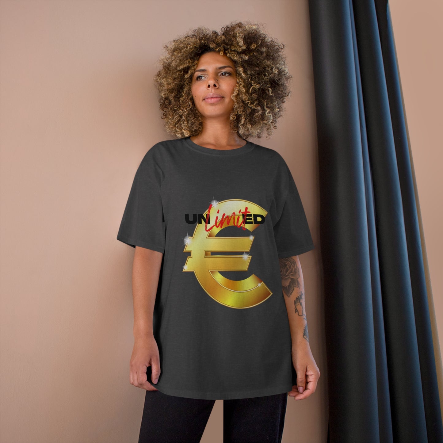 Unlimited Wealth Champion T-Shirt - Bold Euro Design for Trendsetters