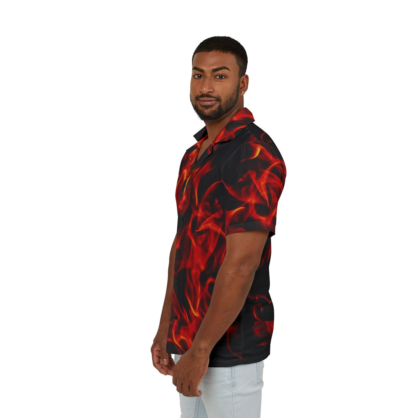 Men's Flaming Hawaiian Camp Shirt - Hot Summer Vibes