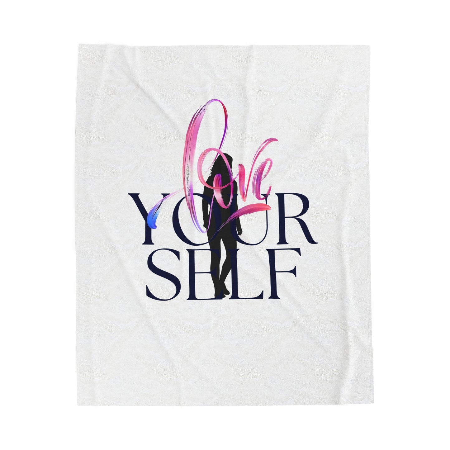 Love Yourself Velveteen Plush Blanket – Cozy Luxury for Self-Care Moments