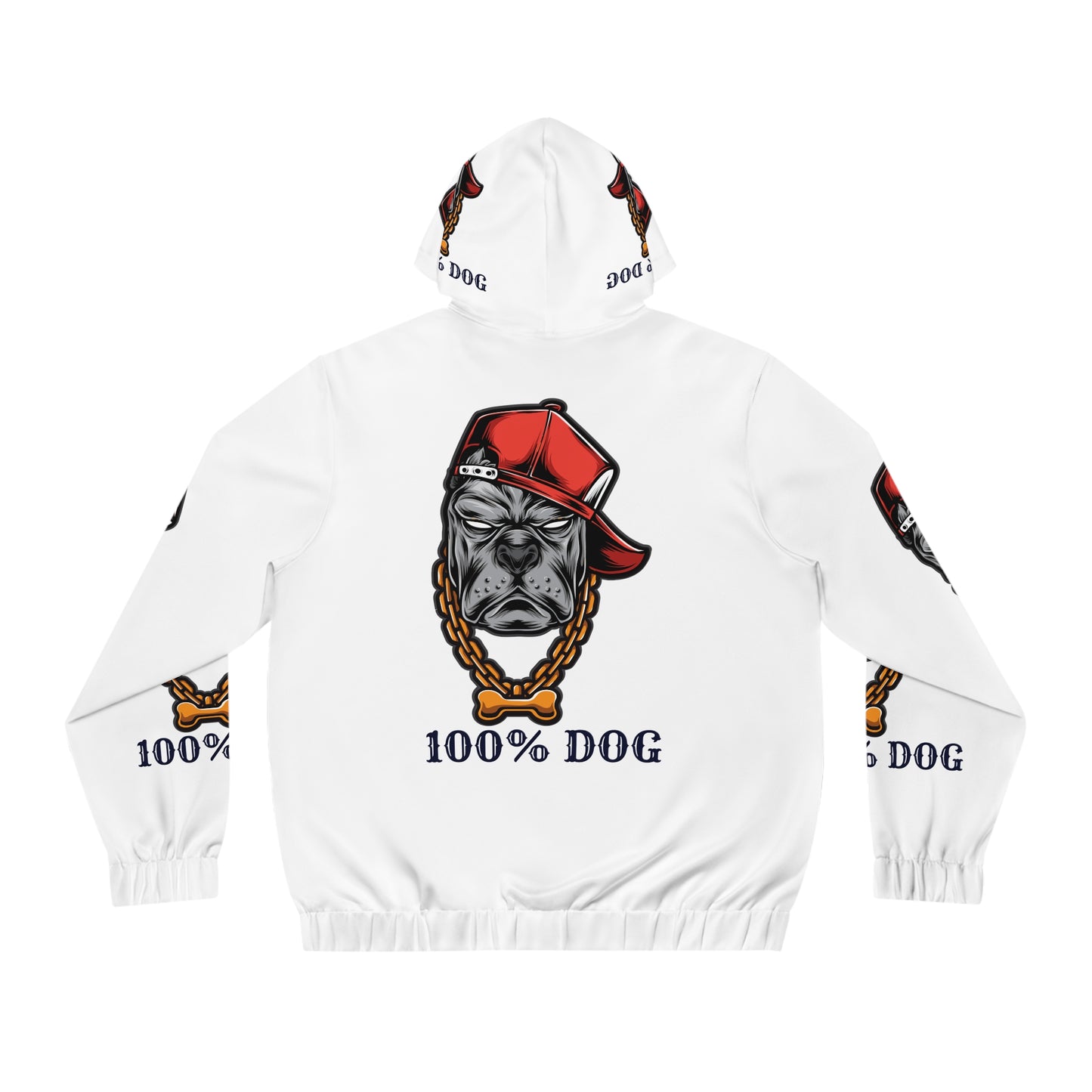 100% Dog Men's Full-Zip Hoodie - Trendy Pet Lover Apparel