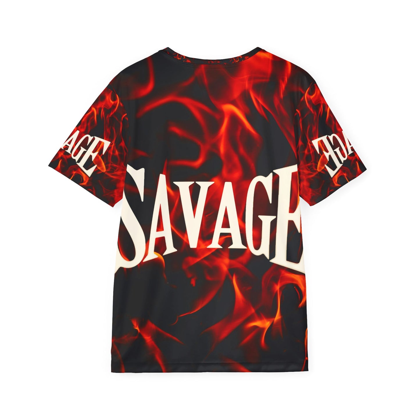 Savage Flames Men's Sports Jersey - Bold Graphic Tee for Athletes and Casual Wear