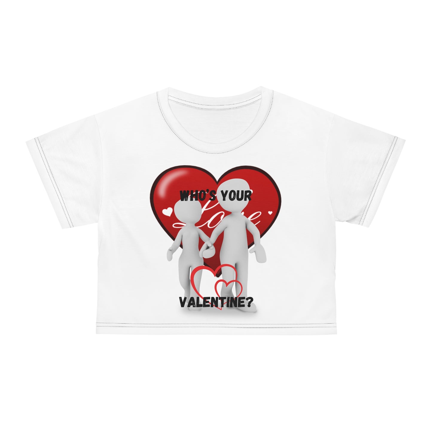 Valentine's Day Crop Tee - "Who's Your Love?" Heart Design