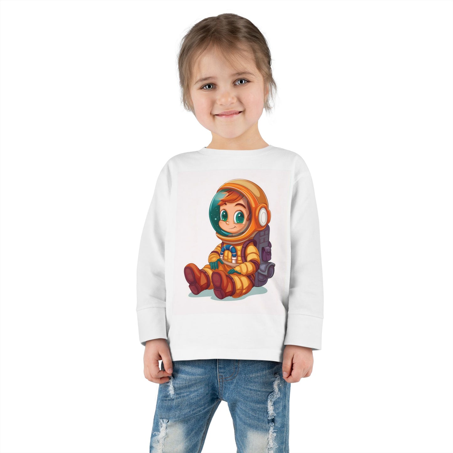 Toddler Astronaut Long Sleeve Tee - Cute Kids Space Shirt for Little Explorers