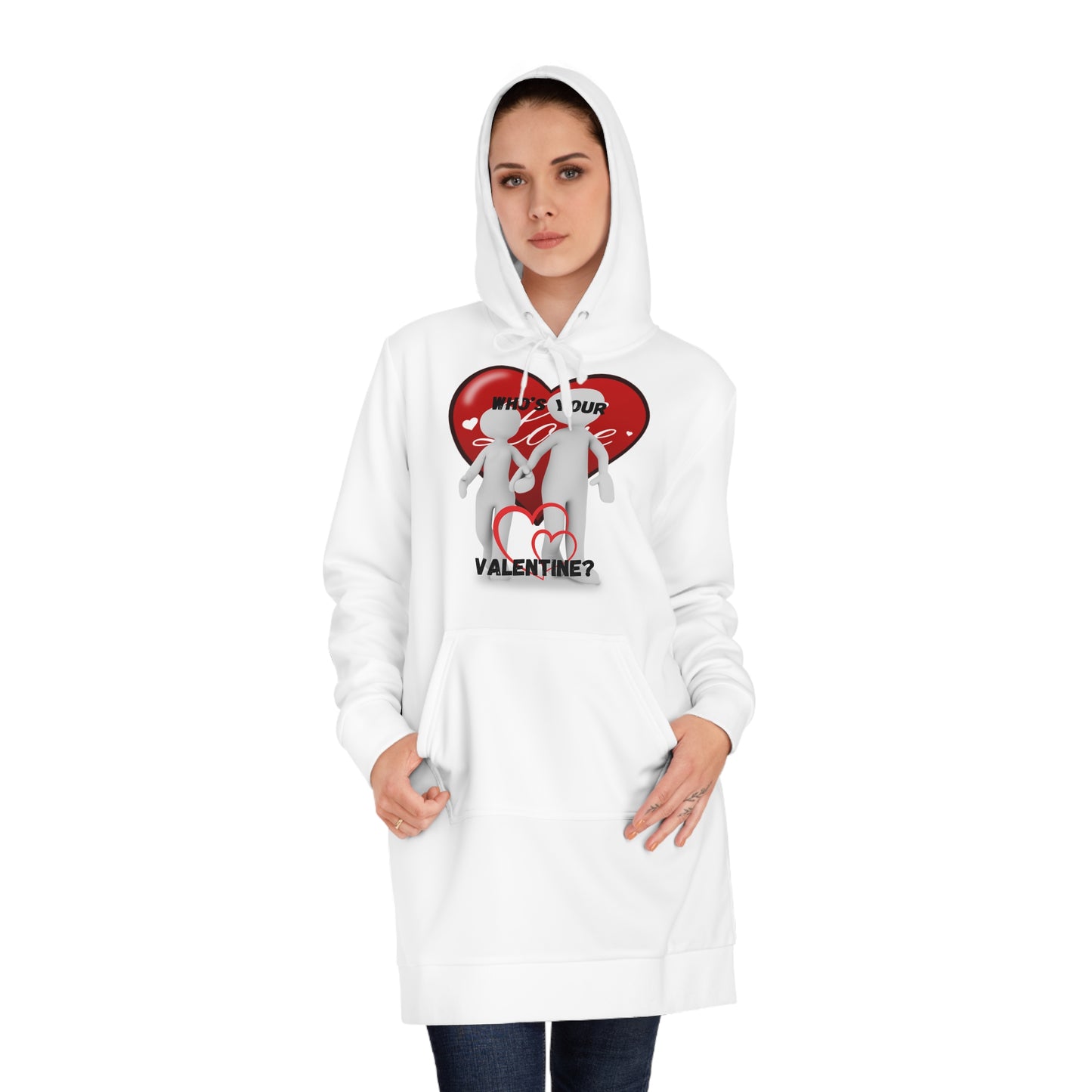 Valentine's Women's Hoodie Dress - "Who's Your Valentine?"