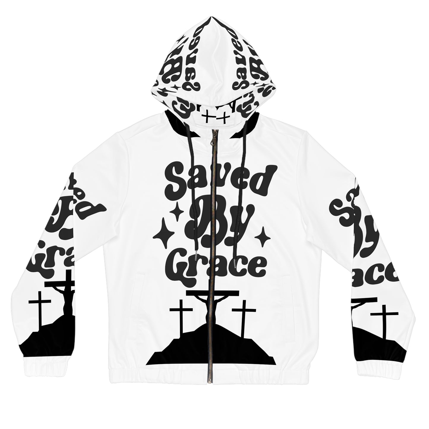 Saved By Grace Women’s Full-Zip Hoodie (AOP)