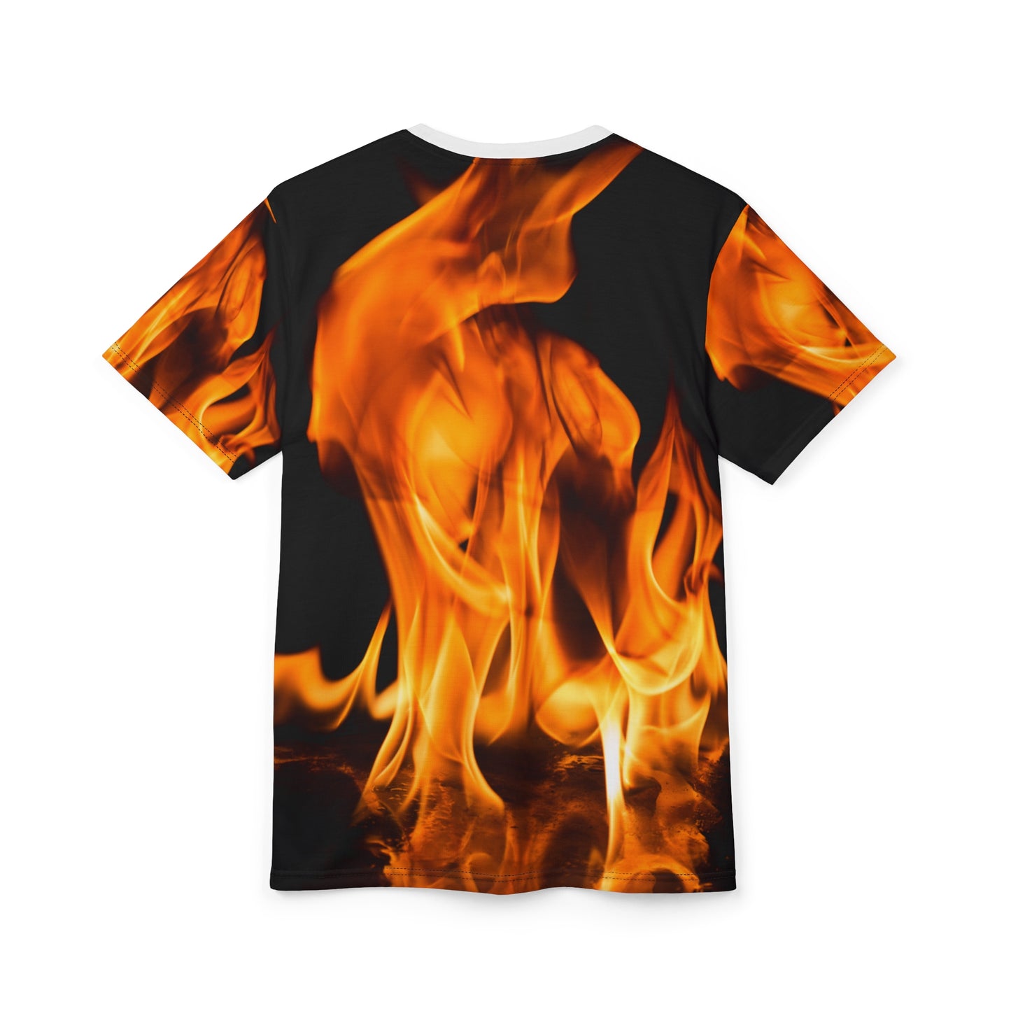 Fiery Skull Unisex Cut & Sew Tee - Bold Graphic T-Shirt for Edgy Style