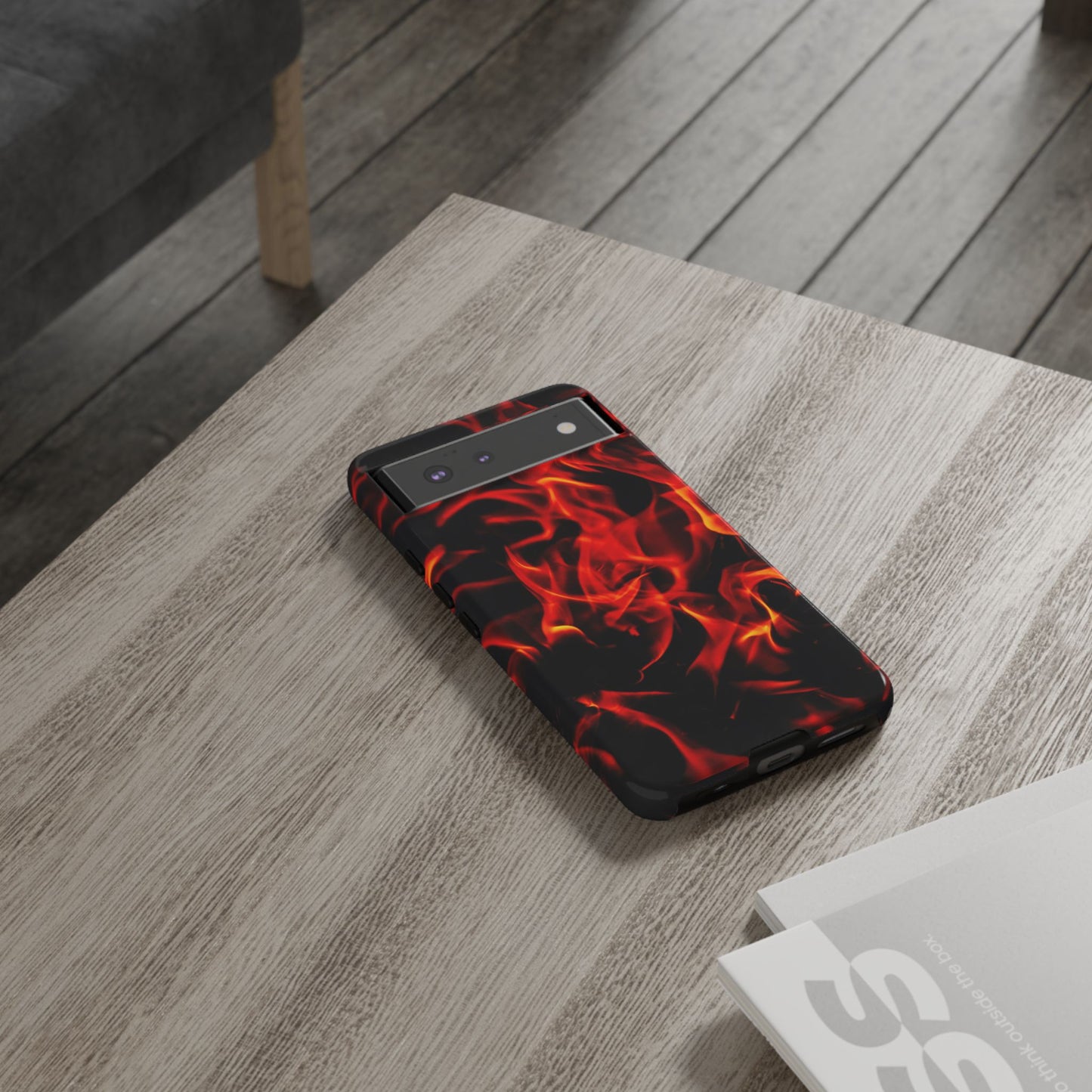 Fire Design Tough Phone Case - Bold Protection with Fiery Vibes