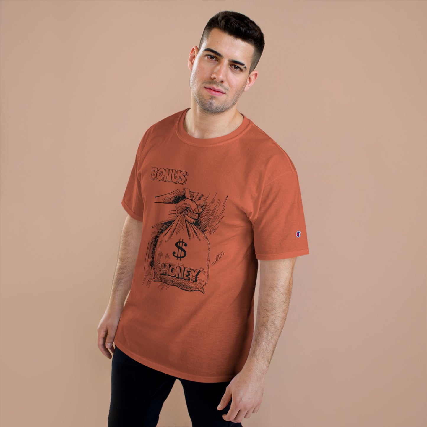 Champion Bonus Money Graphic T-Shirt - Casual Wear for Celebrations & Gift Giving