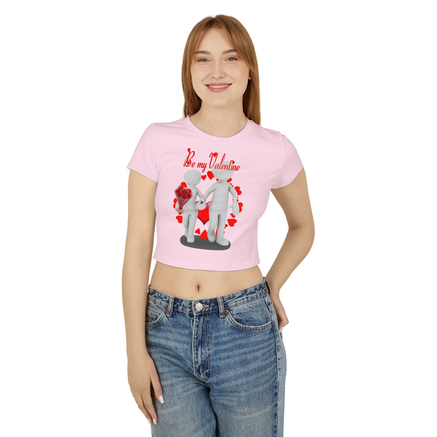 Romantic Women's Baby Tee - 'Be My Valentine' Graphic Tee