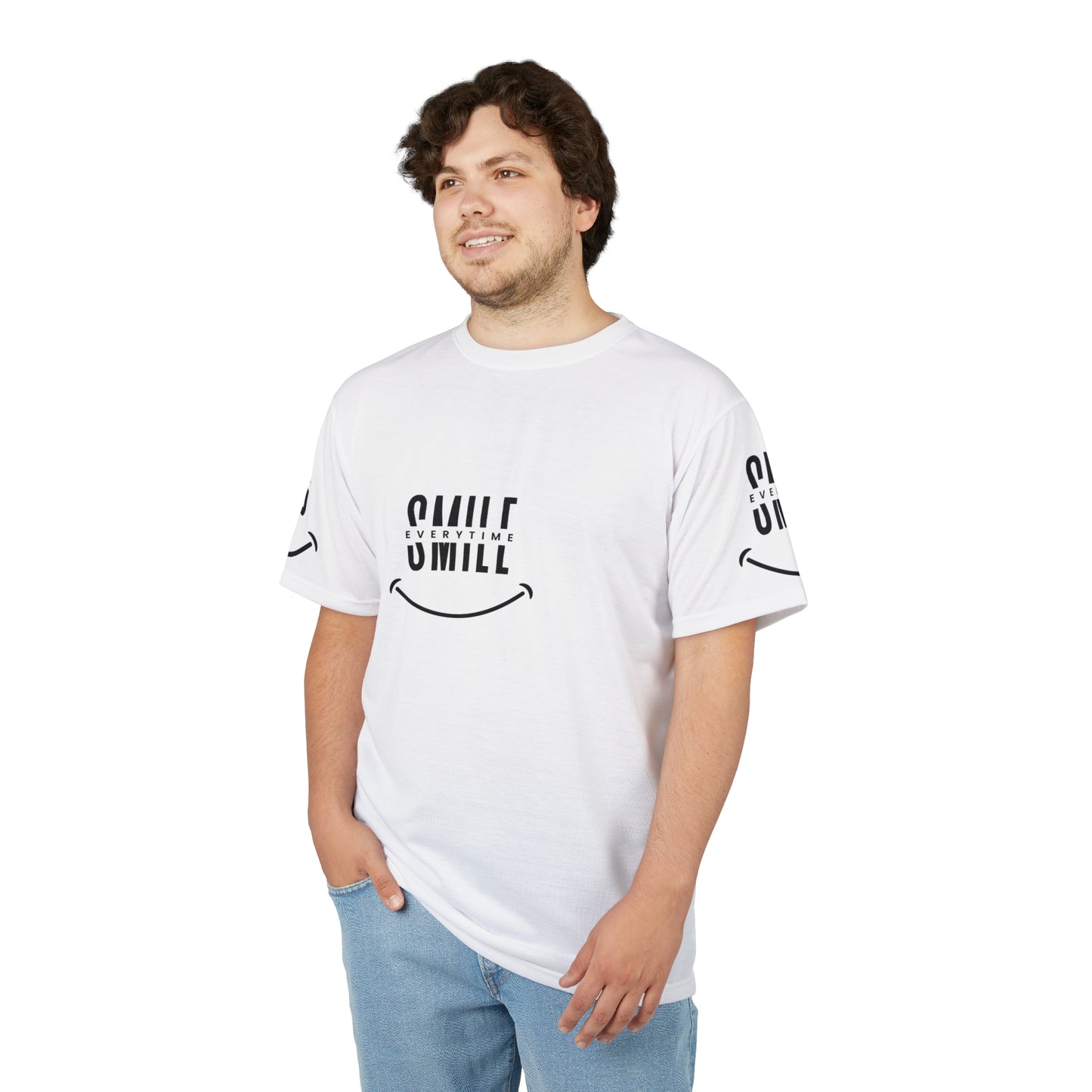 Smile Every Time Unisex Cut & Sew Tee - Comfortable Graphic Shirt for Positivity