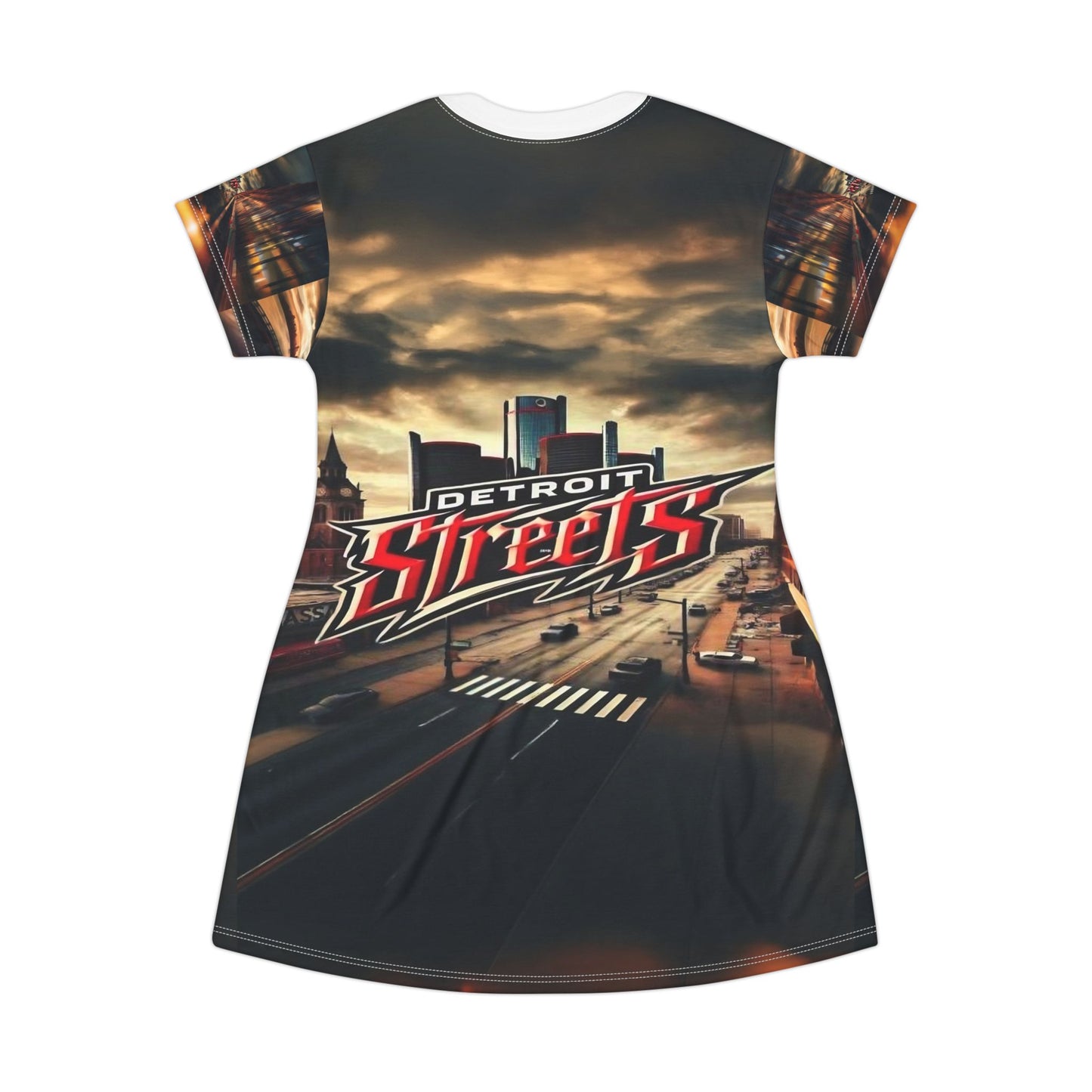 Detroit Streets Graphic T-Shirt Dress - Urban Style, Casual Vibe, Perfect for Everyday Wear