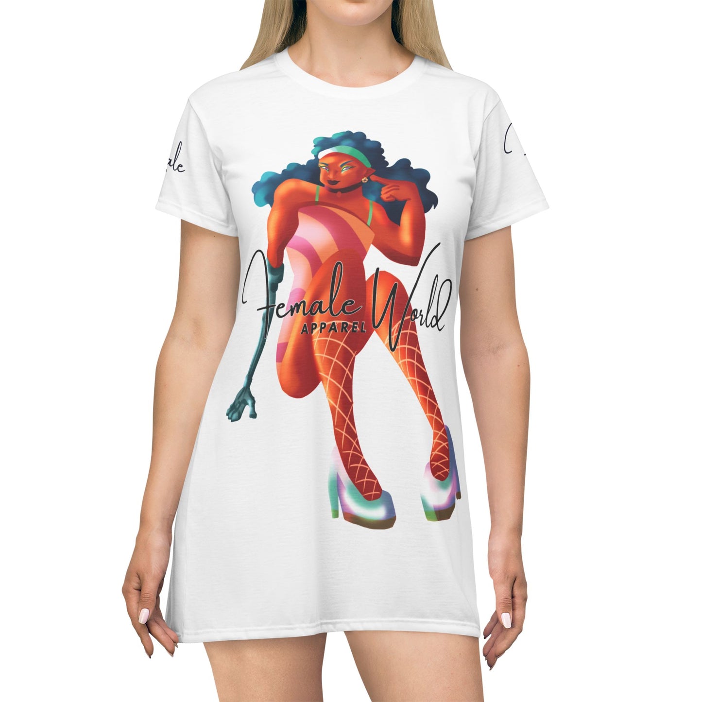 Empowered Female World T-Shirt Dress - Stylish & Trendy Women's Apparel