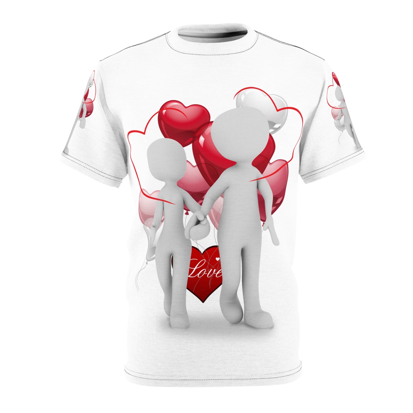 Romantic Couple Unisex Tee - Love Hearts Design for Valentine's Day