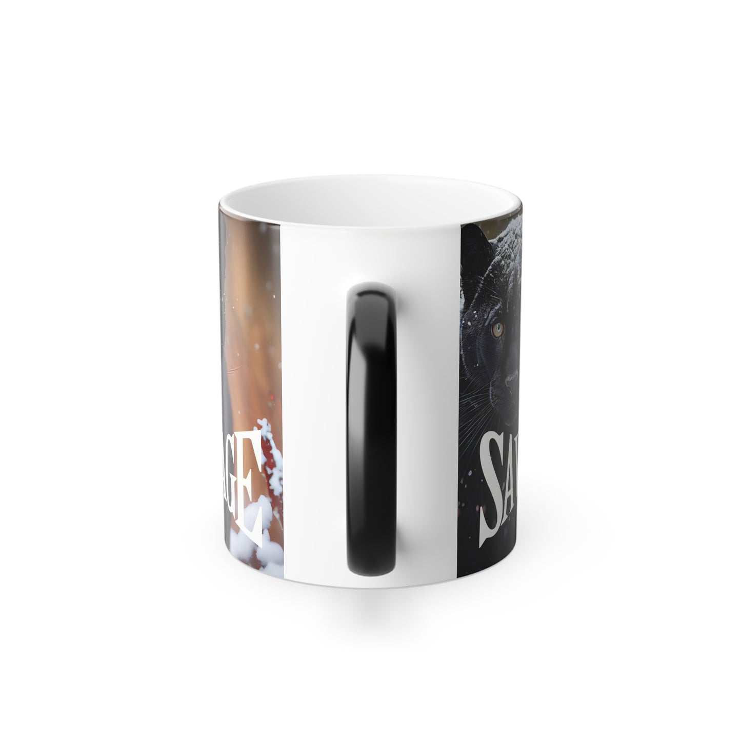 Color Morphing Mug - Magical Transition with Black Cat Design