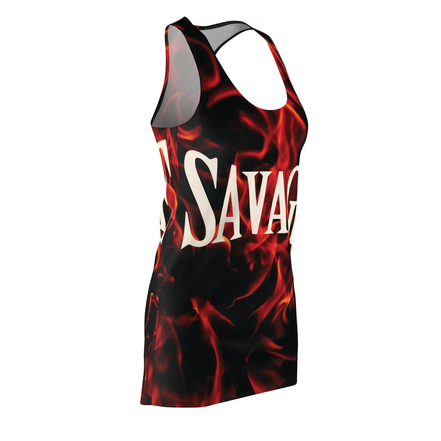 'Savage' Flame Women's Racerback Dress - Bold Flame Design for Fierce Fashion