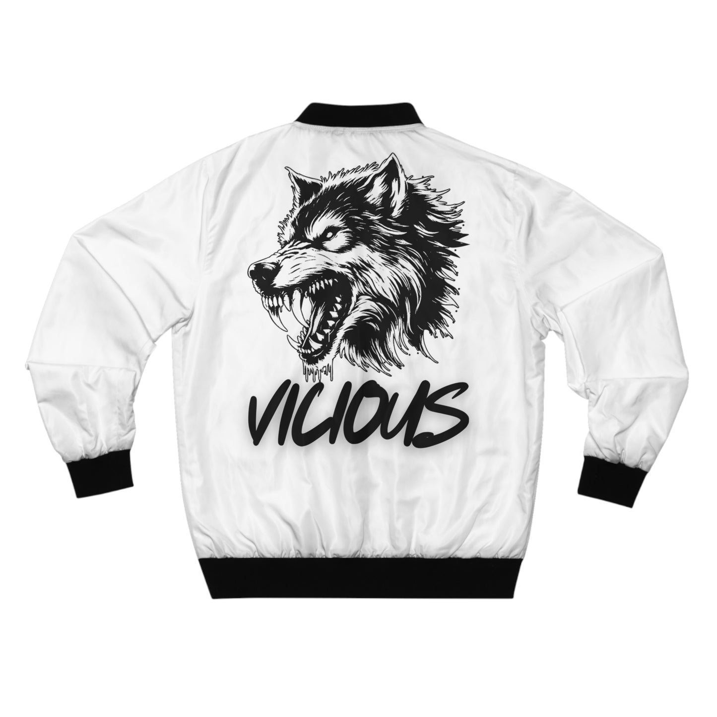 Vicious Wolf Men’s Bomber Jacket - Bold, Edgy Outerwear for Animal Lovers