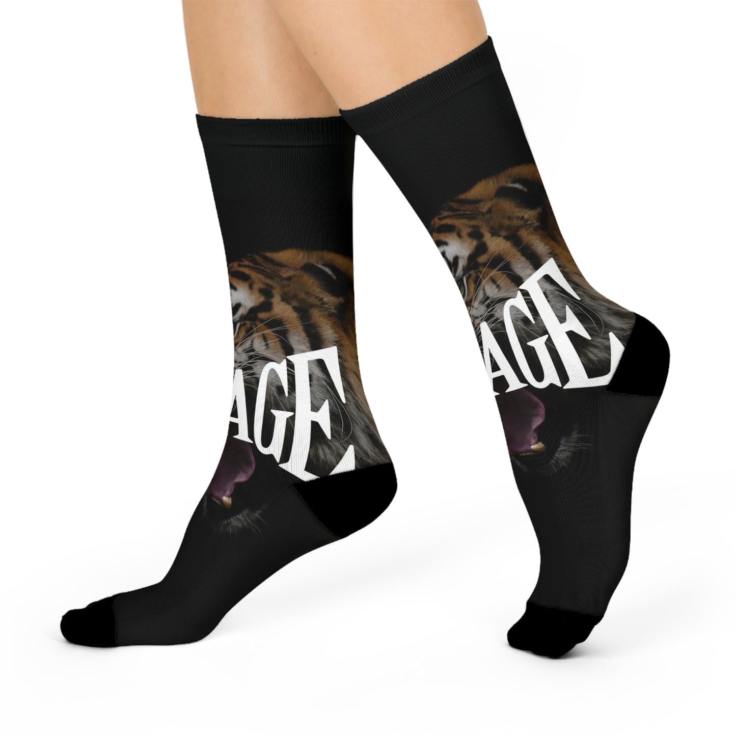 Savage Tiger Cushioned Crew Socks - Bold & Comfortable Footwear