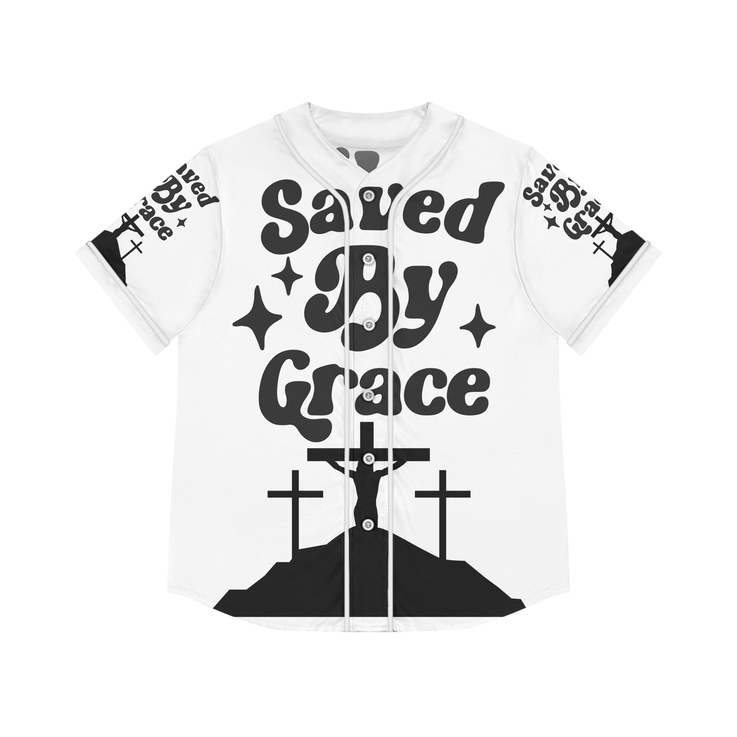 Saved By Grace Women's Baseball Jersey (AOP)