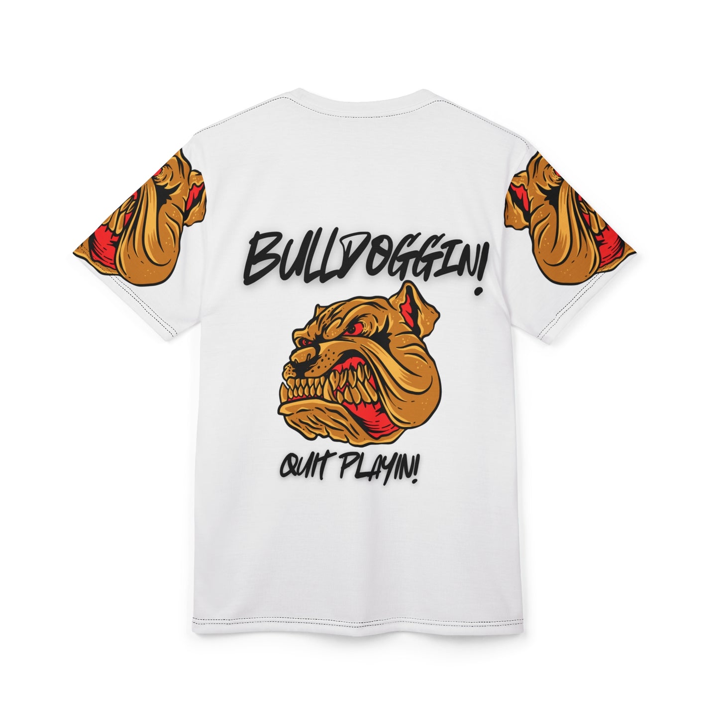 Bulldoggin' Unisex Cut & Sew Tee - Quit Playin' Graphic T-Shirt for Dog Lovers