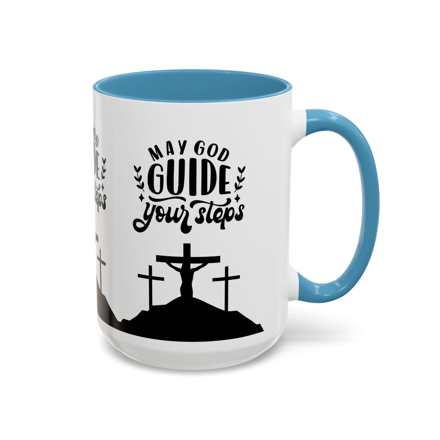 Inspirational Accent Coffee Mug - "May God Guide Your Steps" - Perfect for Faith & Hope