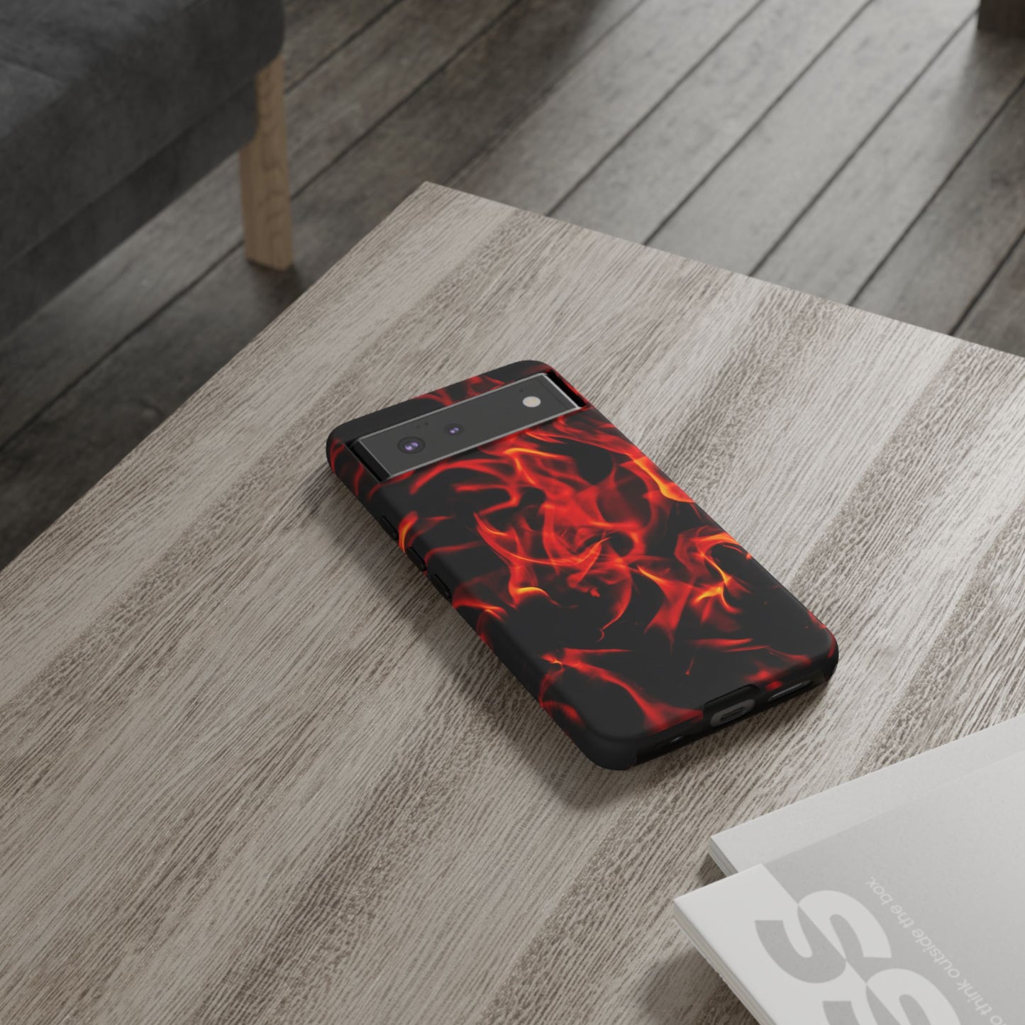 Fire Design Tough Phone Case - Bold Protection with Fiery Vibes