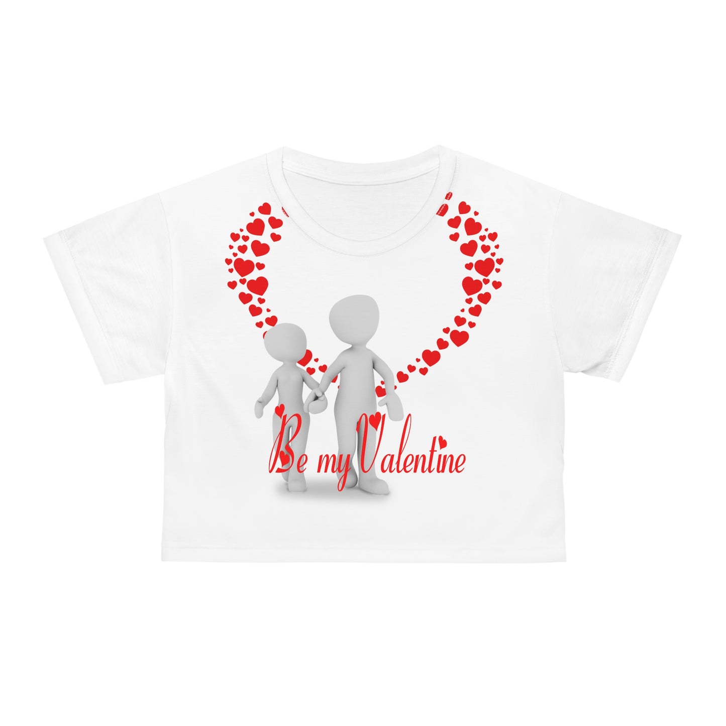 Valentine's Day Crop Tee - "Be My Valentine" Heart Design