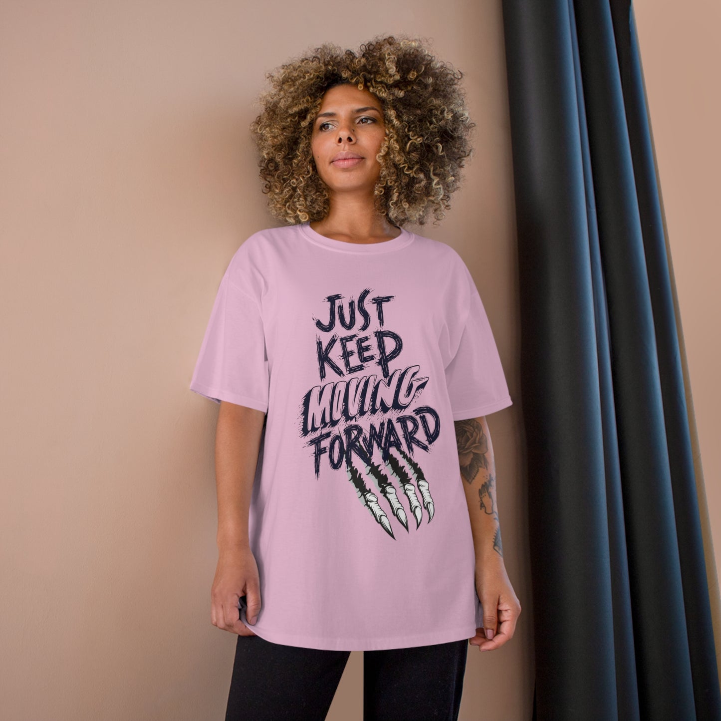 Motivational Champion T-Shirt - 'Just Keep Moving Forward' Graphic Tee