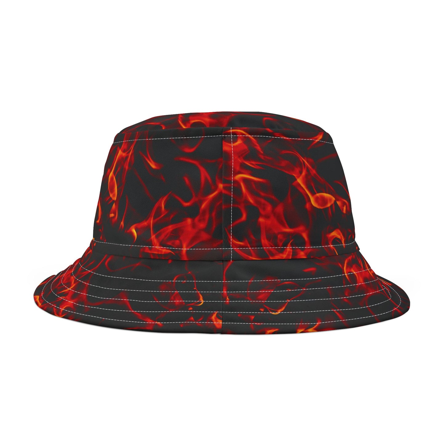 Inferno Fire Print Bucket Hat | Trendy Summer Accessory for Festivals and Beach Days