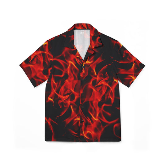 Men's Flaming Hawaiian Camp Shirt - Hot Summer Vibes