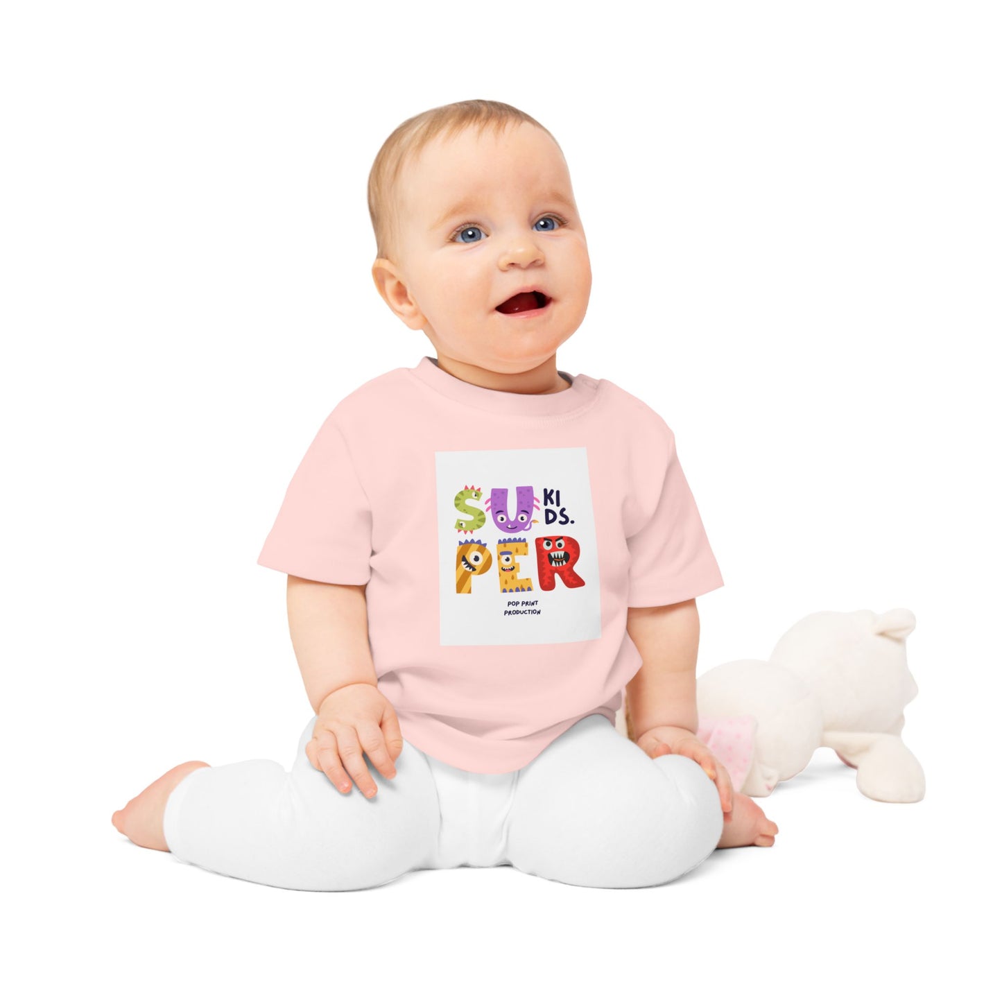 Super Kids Baby T-Shirt - Cute Cartoon Design for Playful Infants