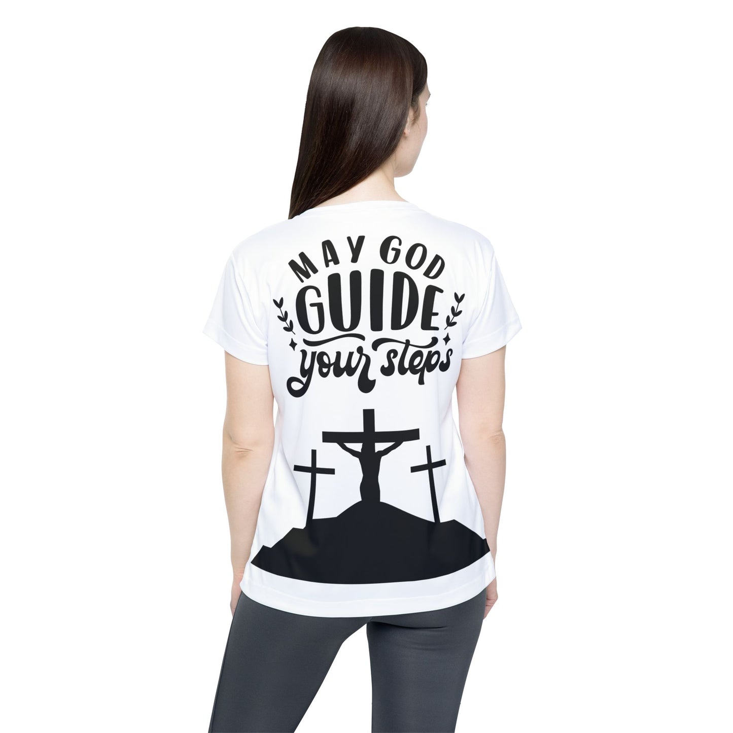 Women's Sports Jersey - "May God Guide Your Steps" Inspirational Tee