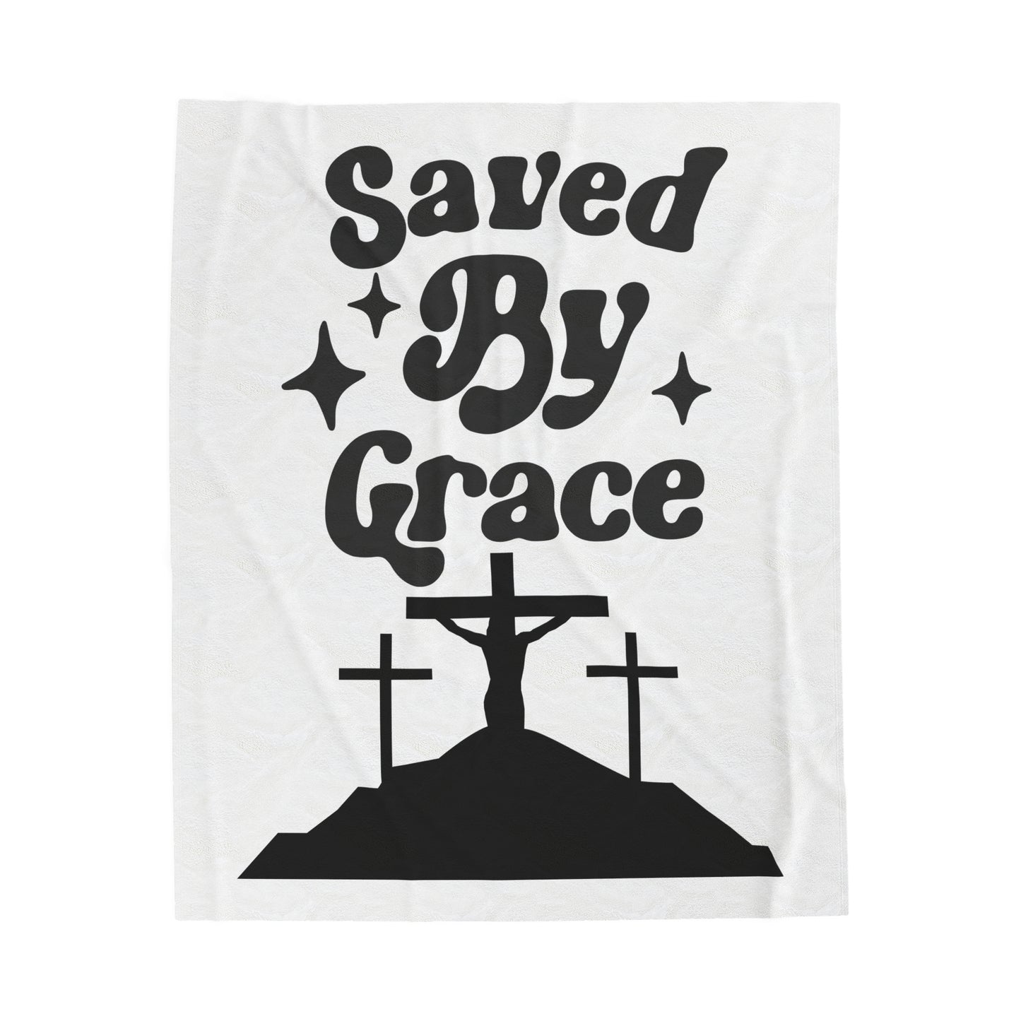 Saved By Grace Velveteen Plush Blanket - Cozy Christian Home Decor