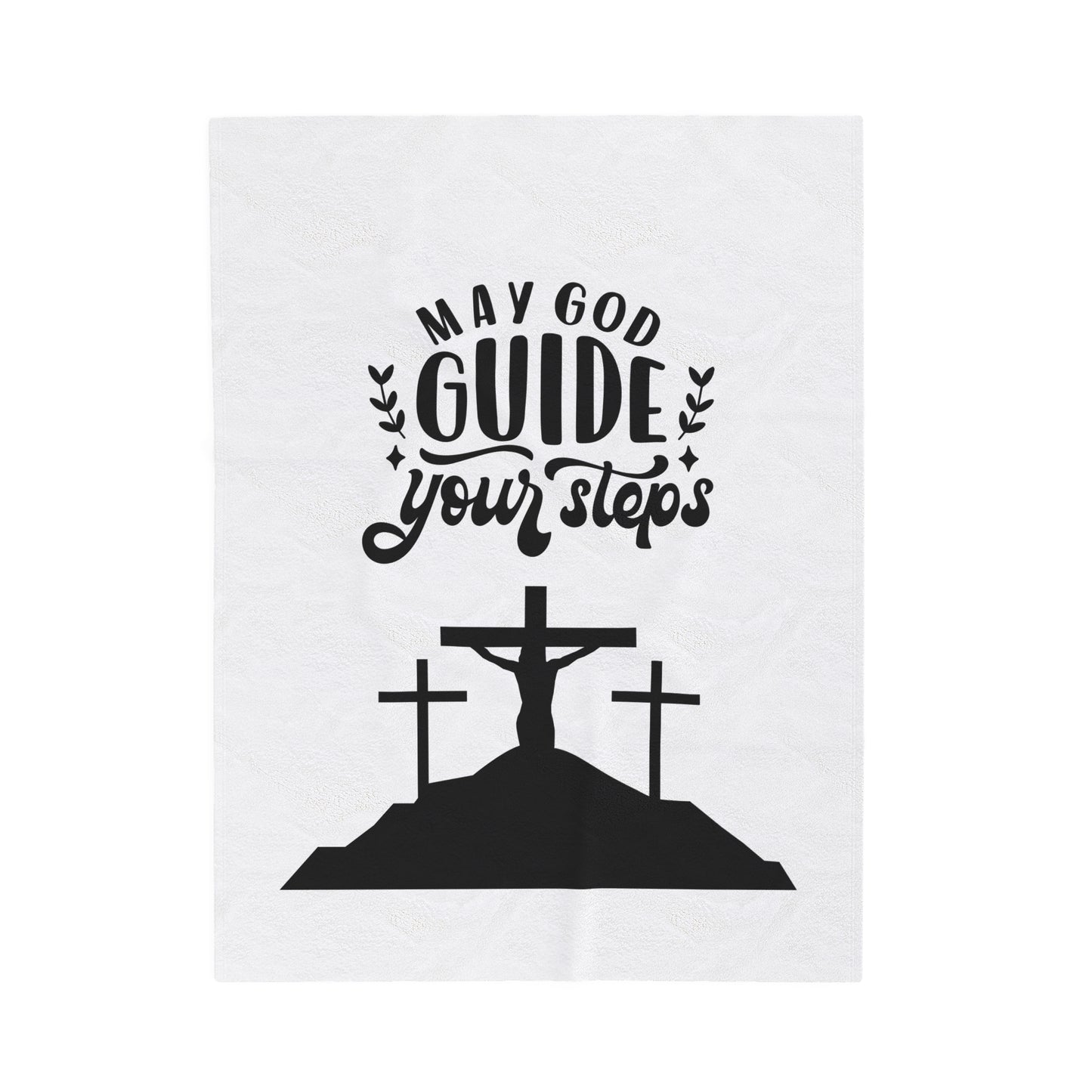 Inspirational Velveteen Plush Blanket - ‘May God Guide Your Steps’