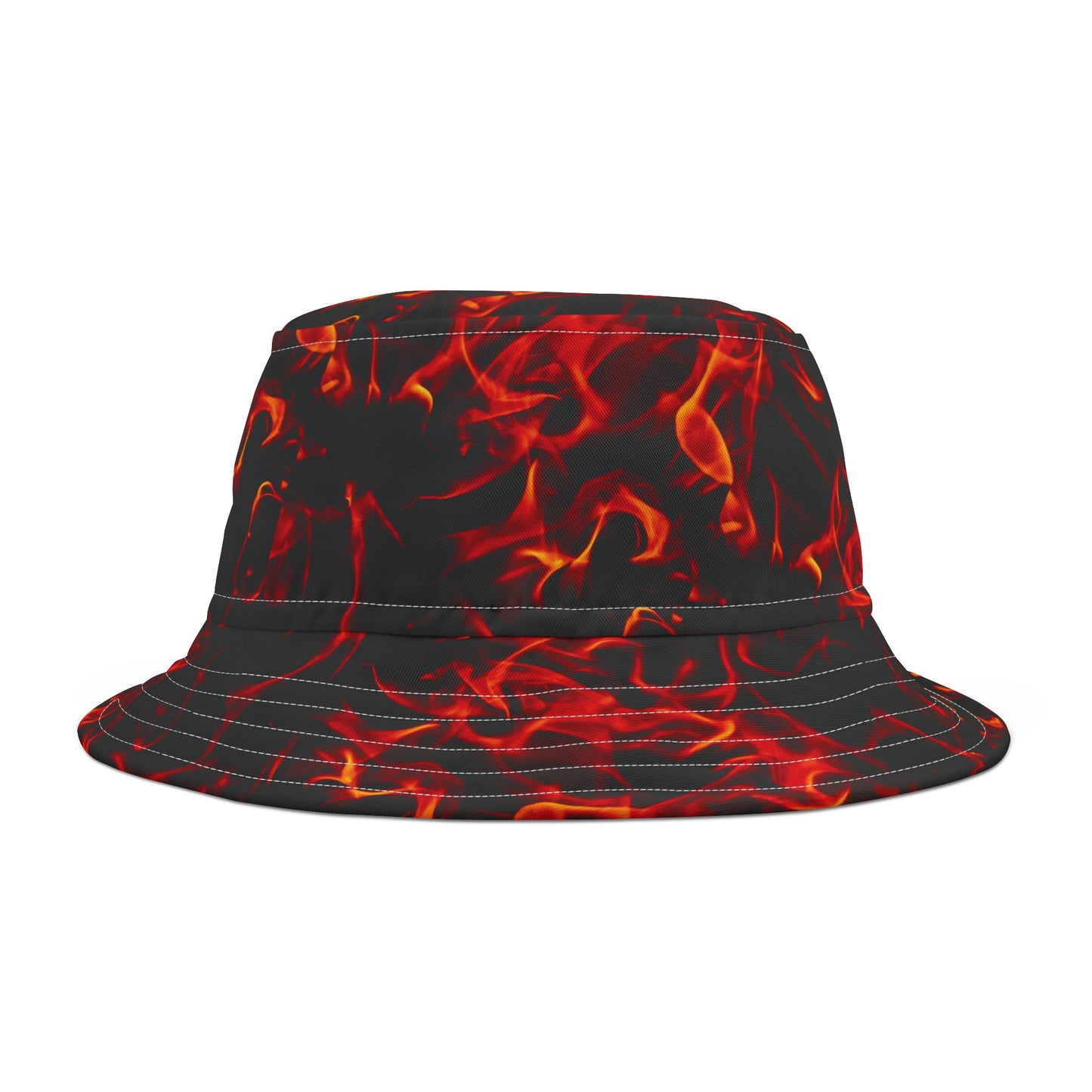 Inferno Fire Print Bucket Hat | Trendy Summer Accessory for Festivals and Beach Days