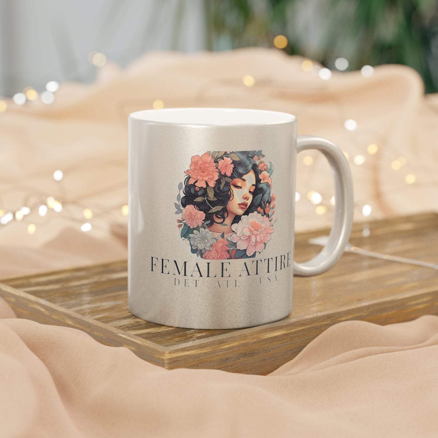 Elegant Floral Metallic Mug - Perfect Gift for Coffee Lovers