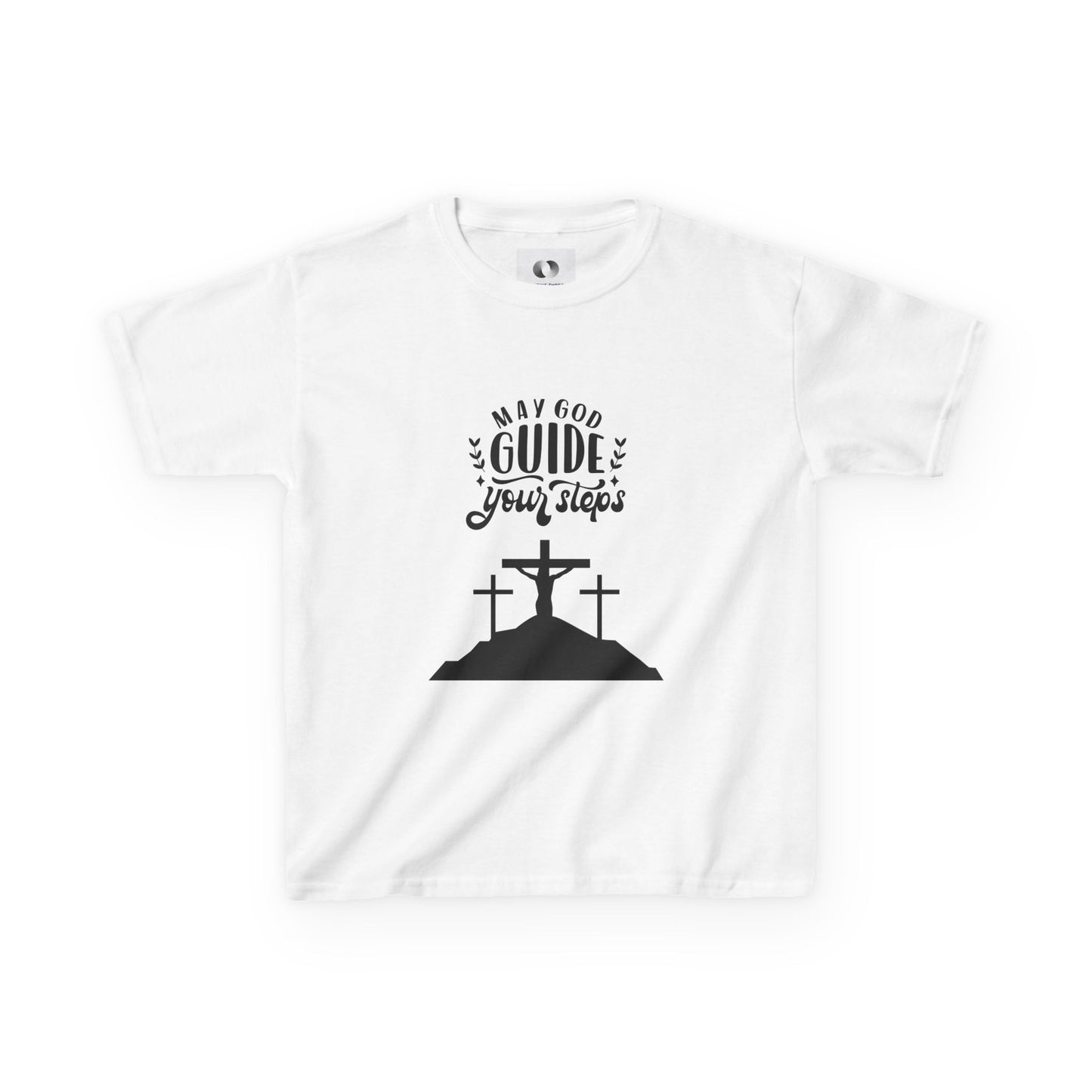 Kids Heavy Cotton™ Tee - "May God Guide Your Steps" Inspirational Shirt