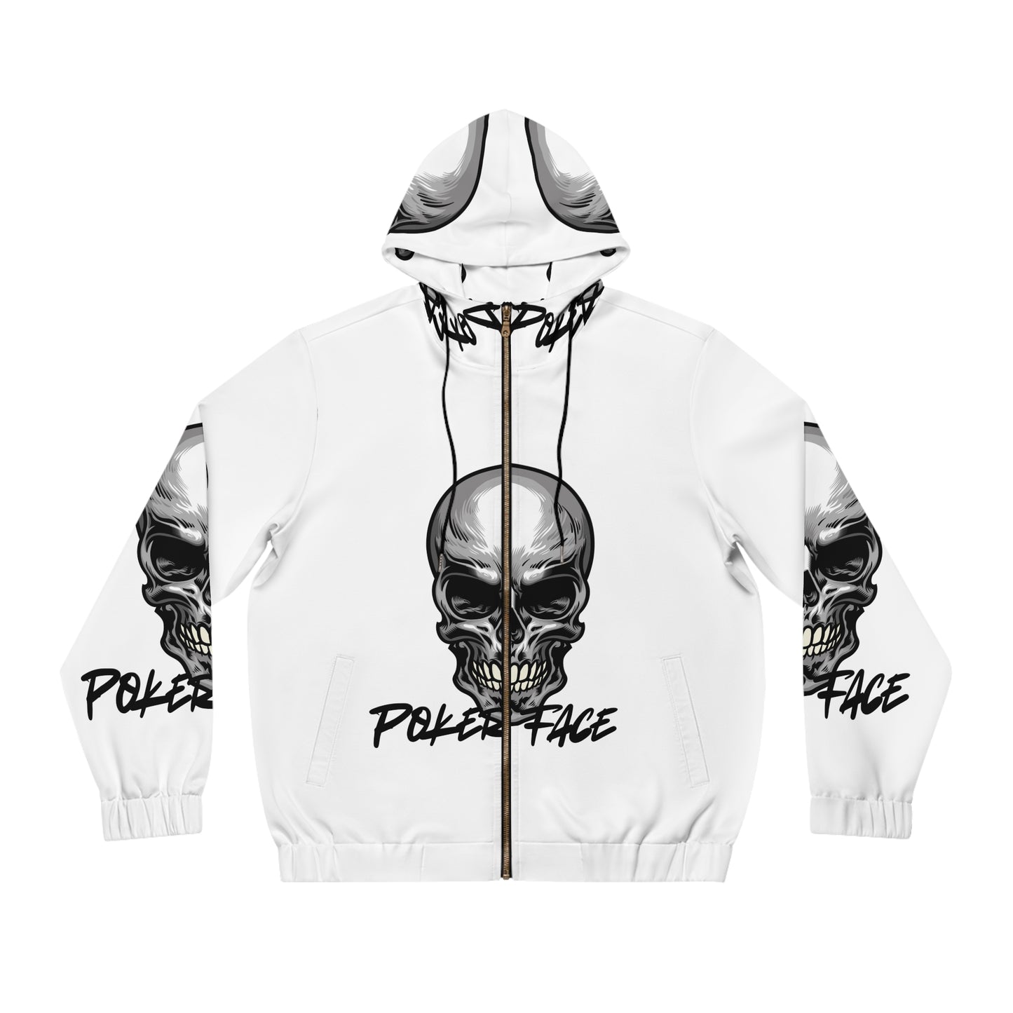 Poker Face Men's Full-Zip Hoodie (AOP)