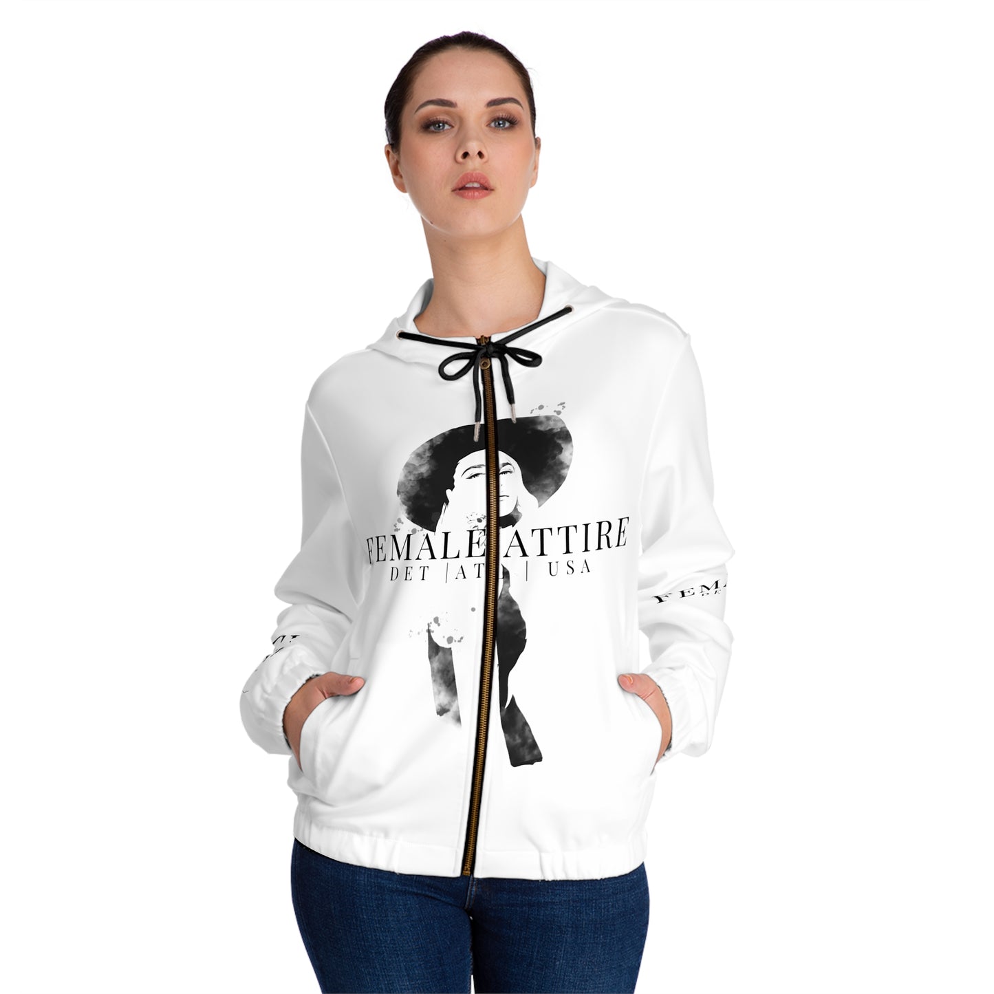 Empowered Women’s Full-Zip Hoodie - Bold Statement Apparel for Modern Women