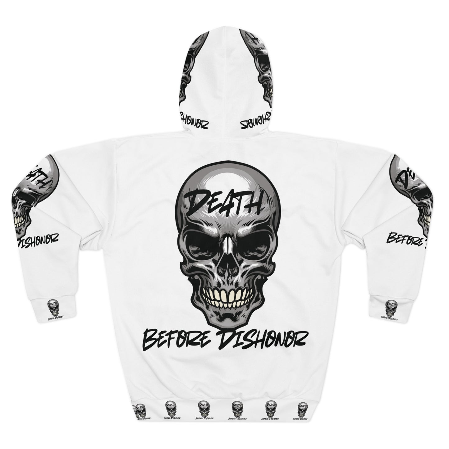 Unisex Skull Graphic Hoodie - 'Death Before Dishonor'