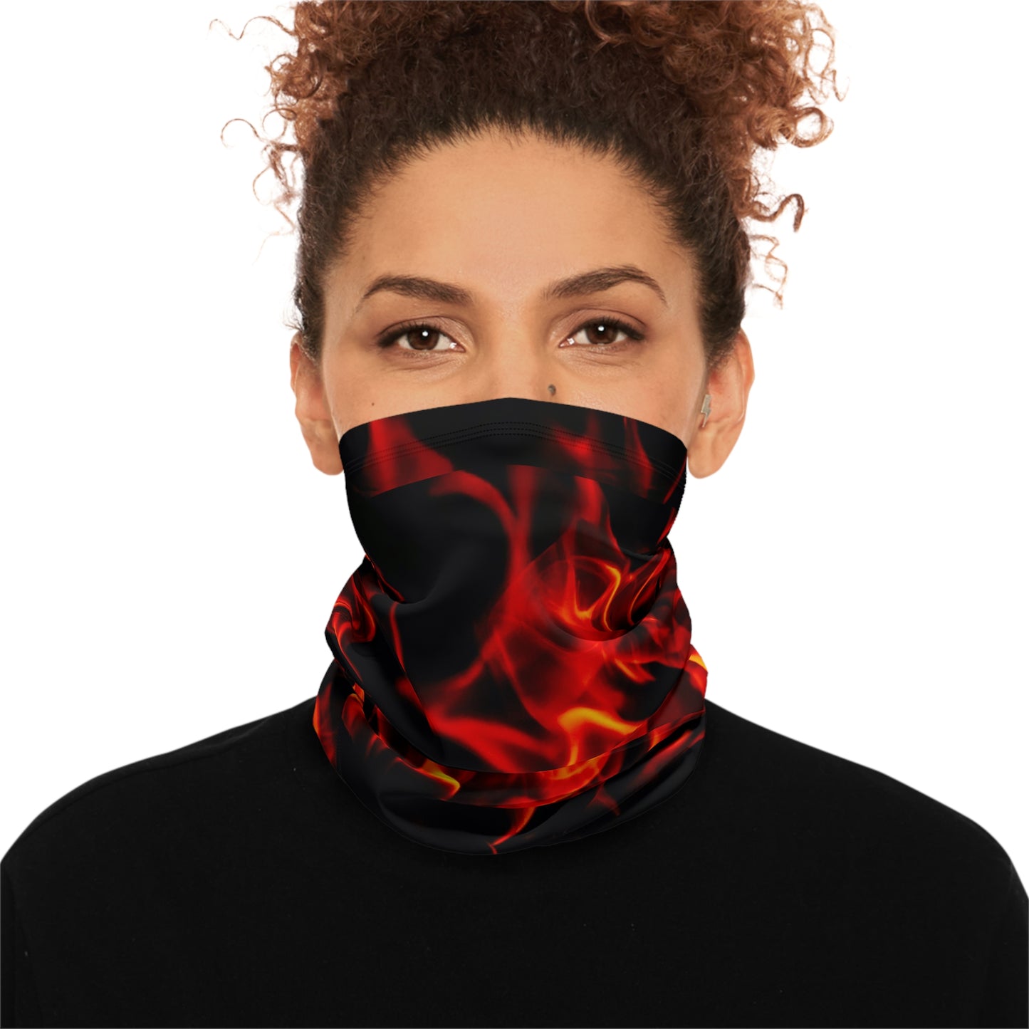 Fiery Red Winter Neck Gaiter with Drawstring - Warm and Stylish Outdoor Accessory