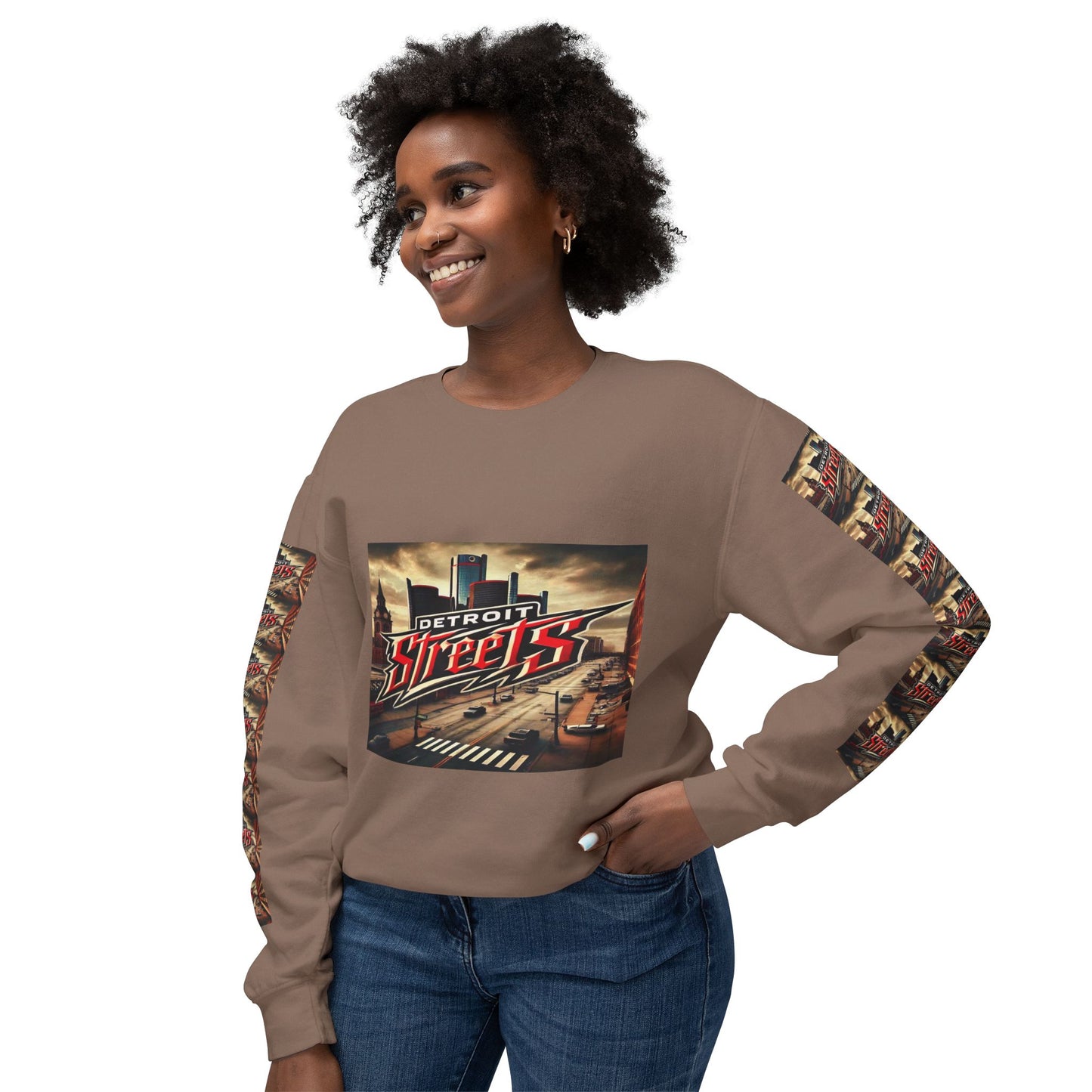 Detroit Streets Graphic Unisex Crewneck Sweatshirt - Lightweight & Stylish