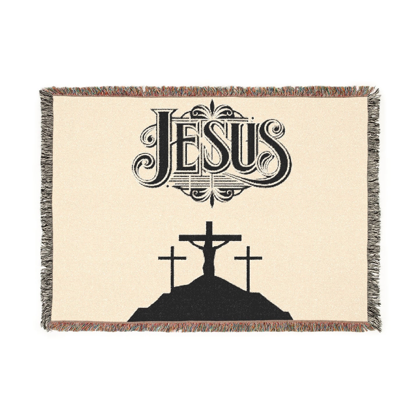 Inspirational Jesus Woven Blanket - Religious Home Decor for Comfort & Faith