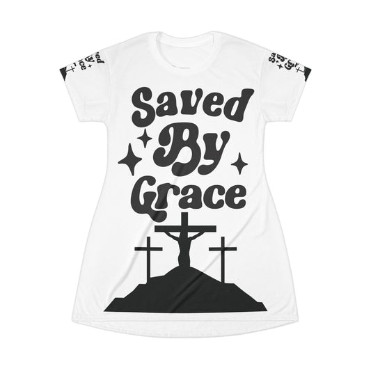 Saved By Grace T-Shirt Dress (AOP)